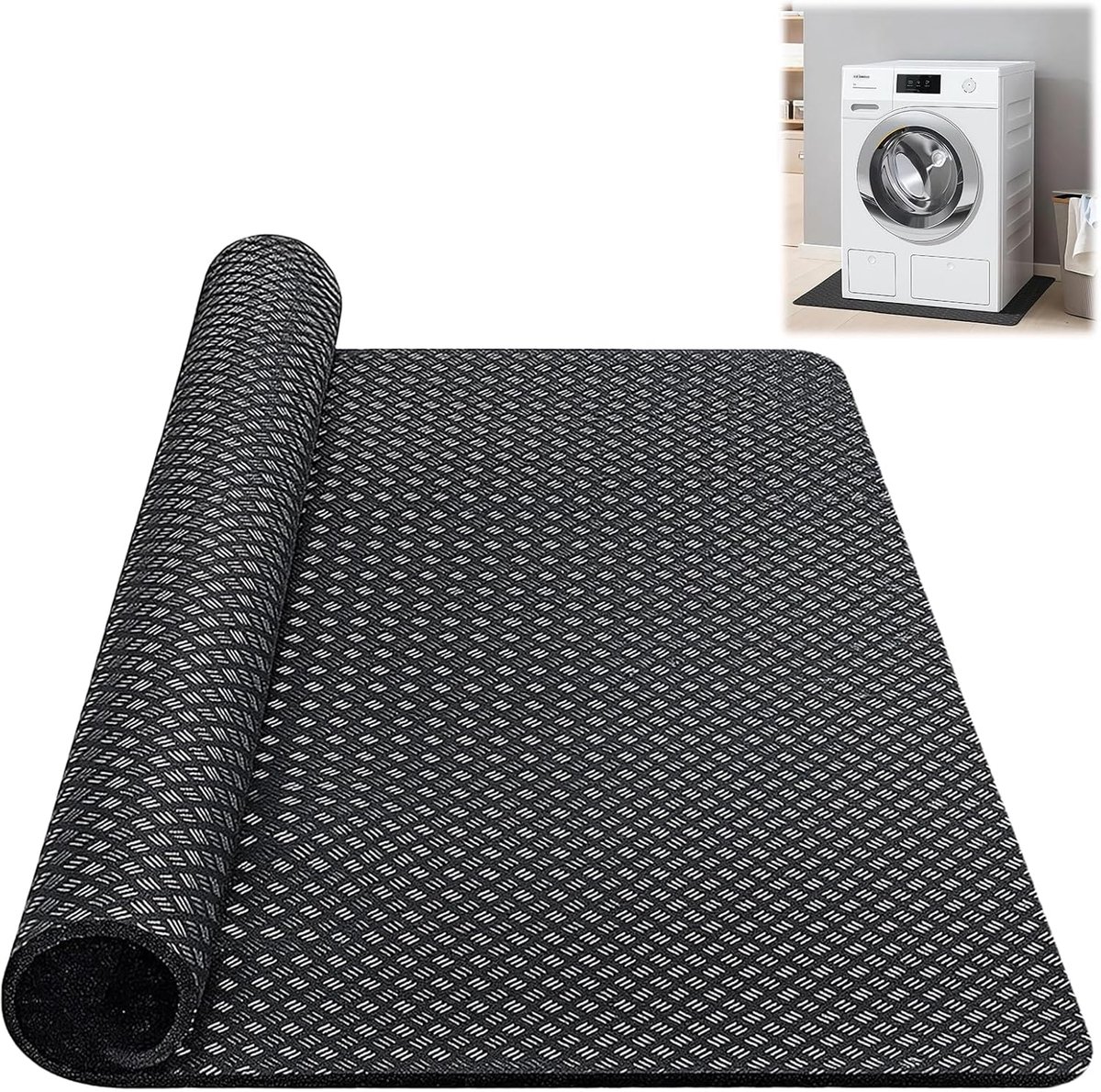 60 x 60 cm, antislipmat als wasmachineonderlegger, op maat te snijden, geluidsisolatiemat voor trillingsdemping voor wasmachine, droger, fitnessapparatuur, ideaal als