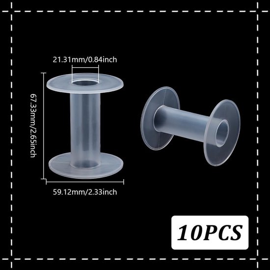 Spoelen 2.7 "Draad Weven Klossen Lege Draad Koord Draad Touw Ketting Roll Wit Ambacht Voor Borduurgaren Garen Lint Ambachten En Naaien Maken Carrier — afbeelding 4