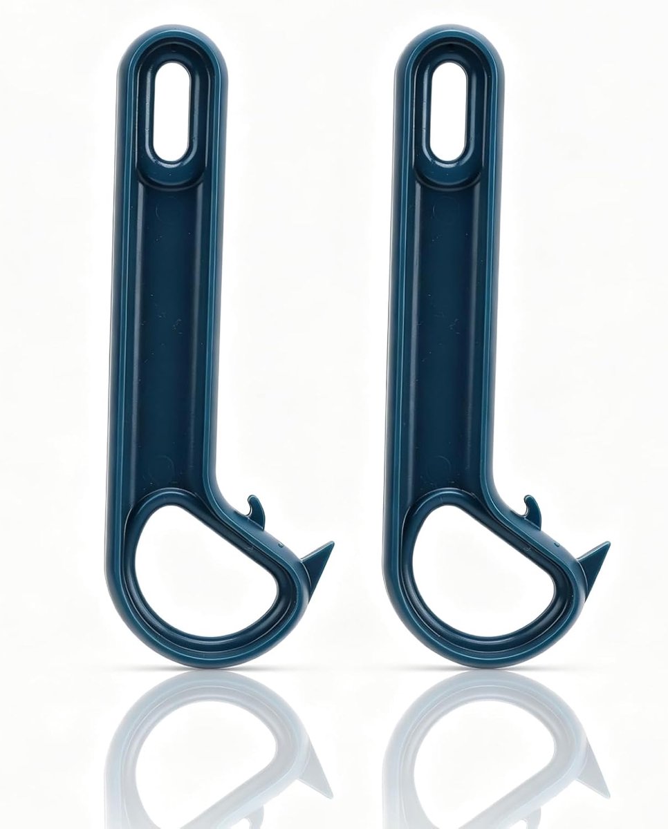 2 stuks, gemakkelijk te openen ringblikopener, gereedschap met handmatige tong ter bescherming van nagels en zwakke handen, blauw