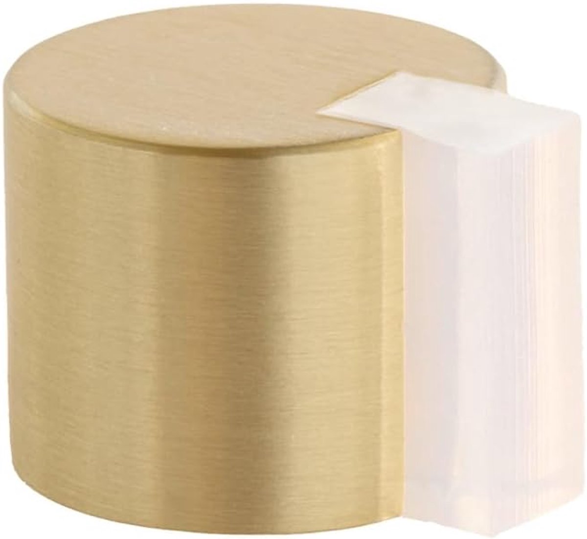Herrajes Deurstopper voor de vloer, zelfklevend, Ø 24 x 20 mm, messing met beschermend rubber, voor binnen en buiten, deurbescherming, model I-04019324BLMT