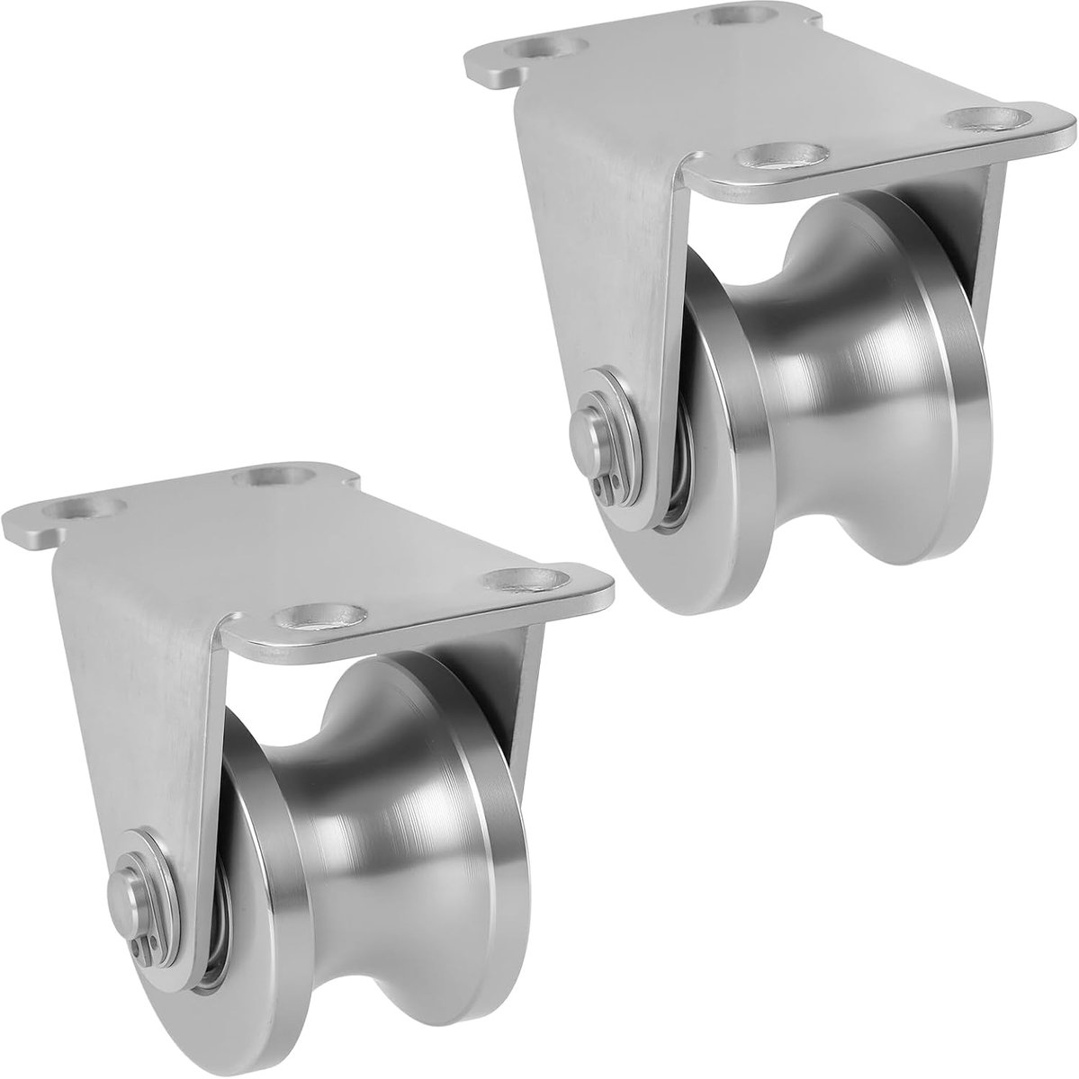 2 stuks katrol 32 mm, roestvrij stalen kabelrol met kogellagers, katrollen voor touwen, draadkabels, hangend, zilver