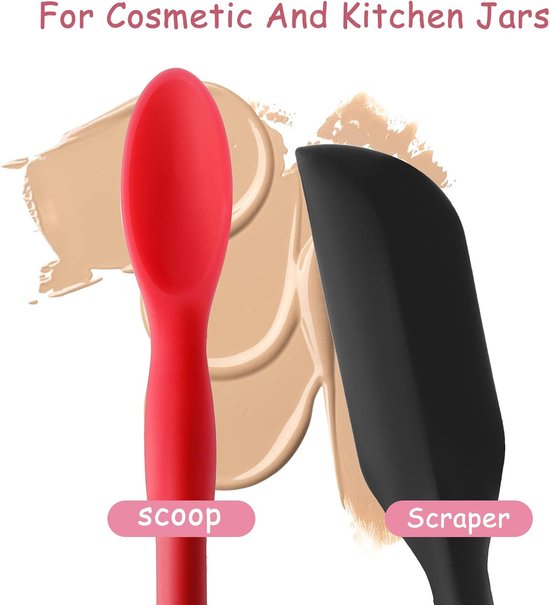 Spatels Make-up, Siliconen Cosmetische Spatel, Herbruikbare Make-up Spatels, Mini Spatel voor Cosmetica Set voor Cosmetische Flessen en Keukenpotten (3 Kleuren) — afbeelding 5
