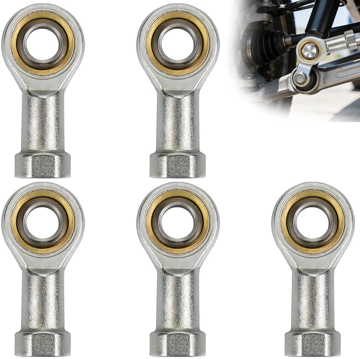 5 stuks scharnierkoplager M10 × 1,5 mm scharnierlagers binnendraad rechtse schroefdraad sferische glijstanguiteinden SI10T/K kogelgewricht voor verschillende mechanische apparaten