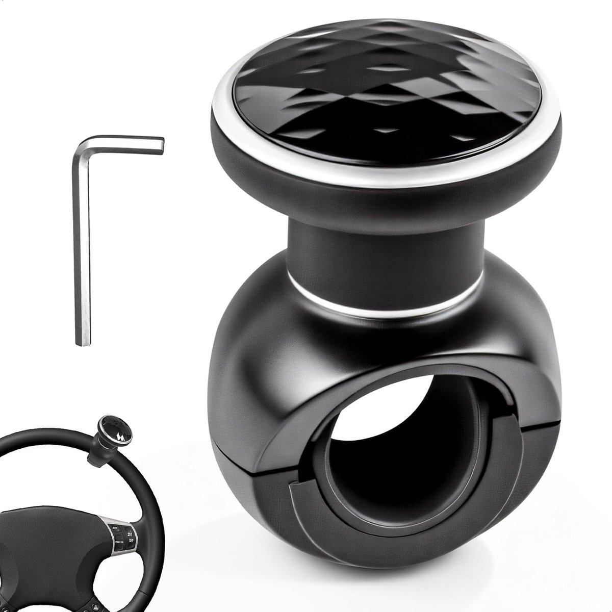 stuurknop spinner, stuurknop tractor met moersleutel, eenvoudige montage, afneembare stuurknop voor auto's, vrachtwagens, tractoren, boten, grasmaaiers en vorkheftrucks