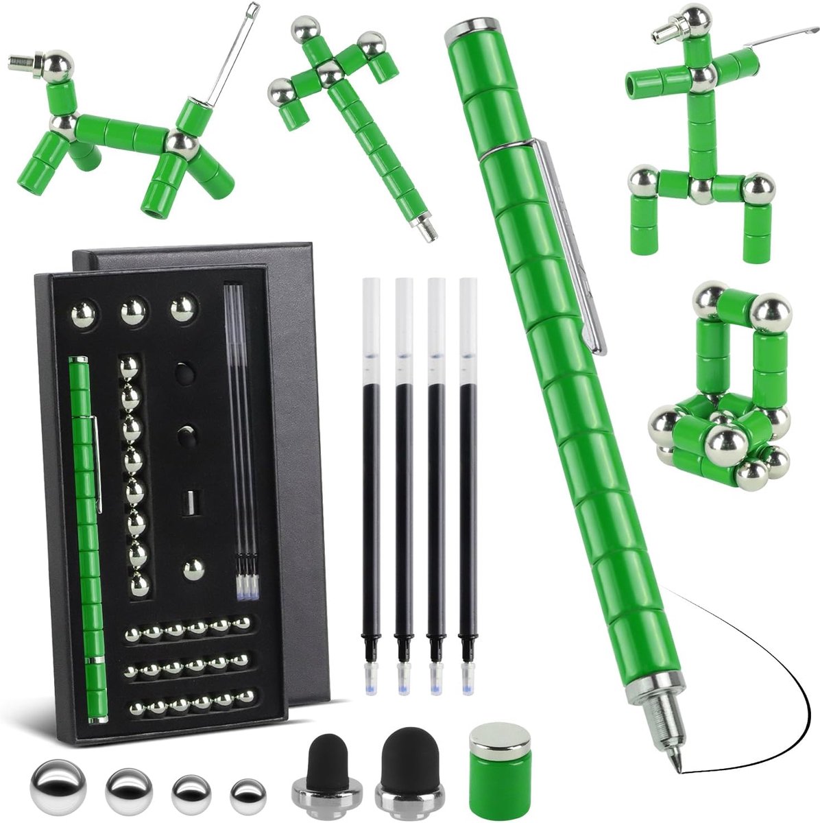 Magnetische balpen, fidget-pen, magnetische pen, coole gadgets, stressvermindering, drukbalpen, grappige multifunctionele magneetstift, verjaardagscadeau voor mannen, jongens, vrouwen, kinderen
