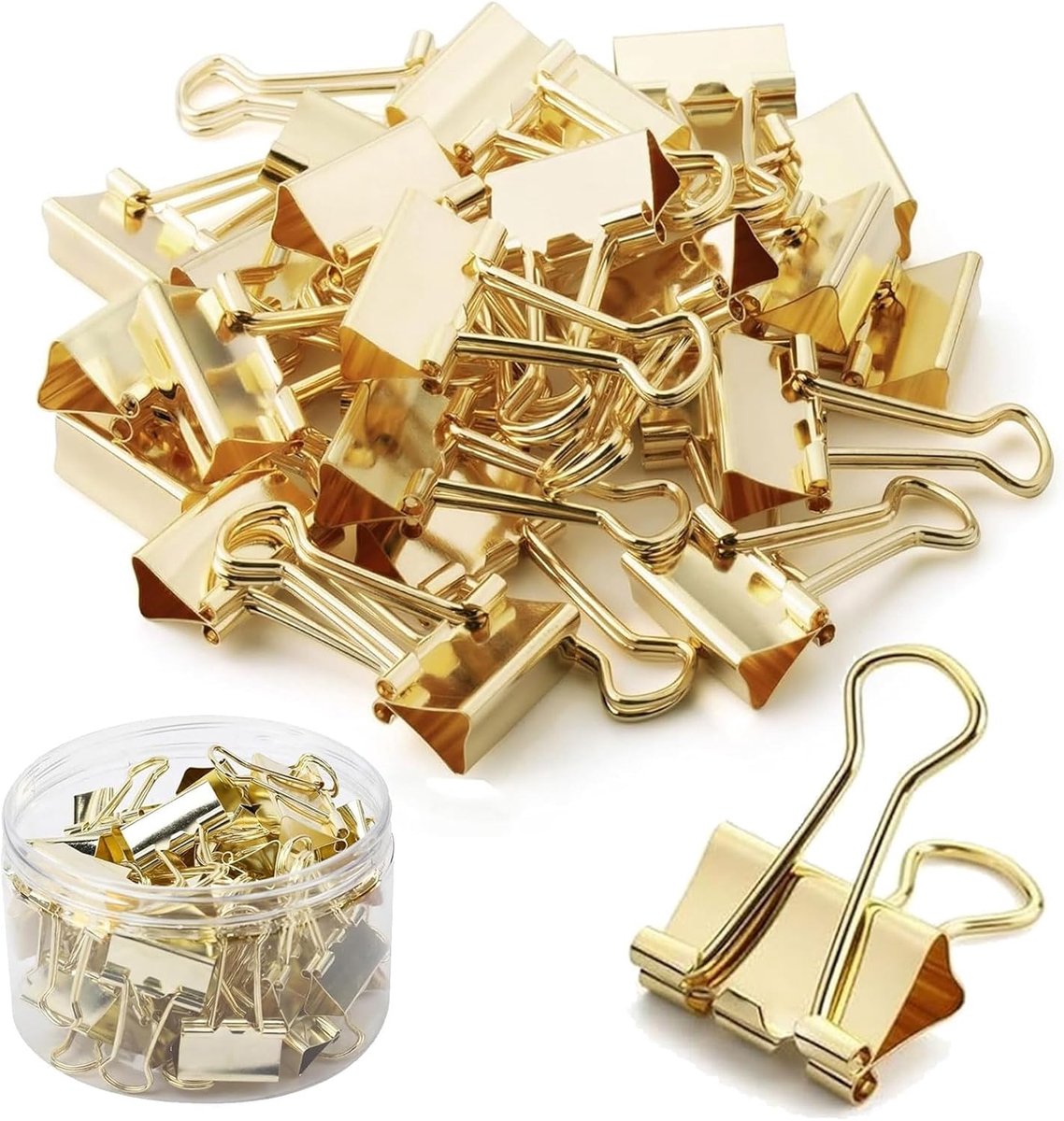 100 stuks Foldback klemmen, 19 mm metalen bindclips, multifunctionele klemmen, metalen paperclips, documentenclips, papierklemmen voor school, kantoorbenodigdheden, briefpapier, notities