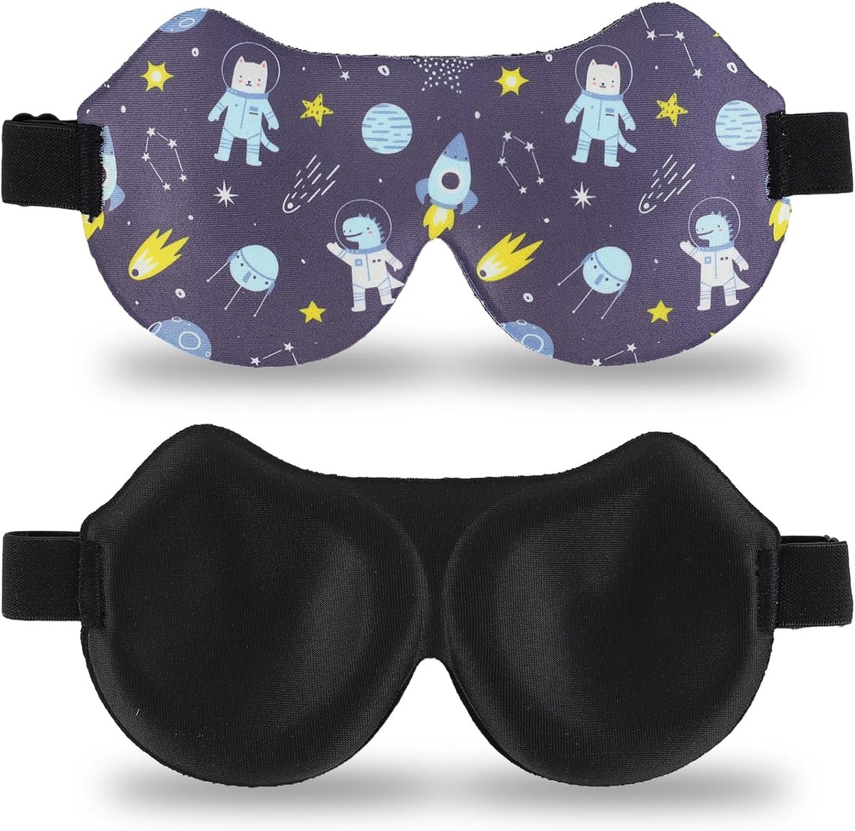 Slaapmasker voor kinderen, 3D-oogmasker om te slapen, voor jongens/meisjes | Comfortabel en ondoorzichtig design, slaapmasker met verstelbare hoofdband voor kamperen, autoritten en vakantie
