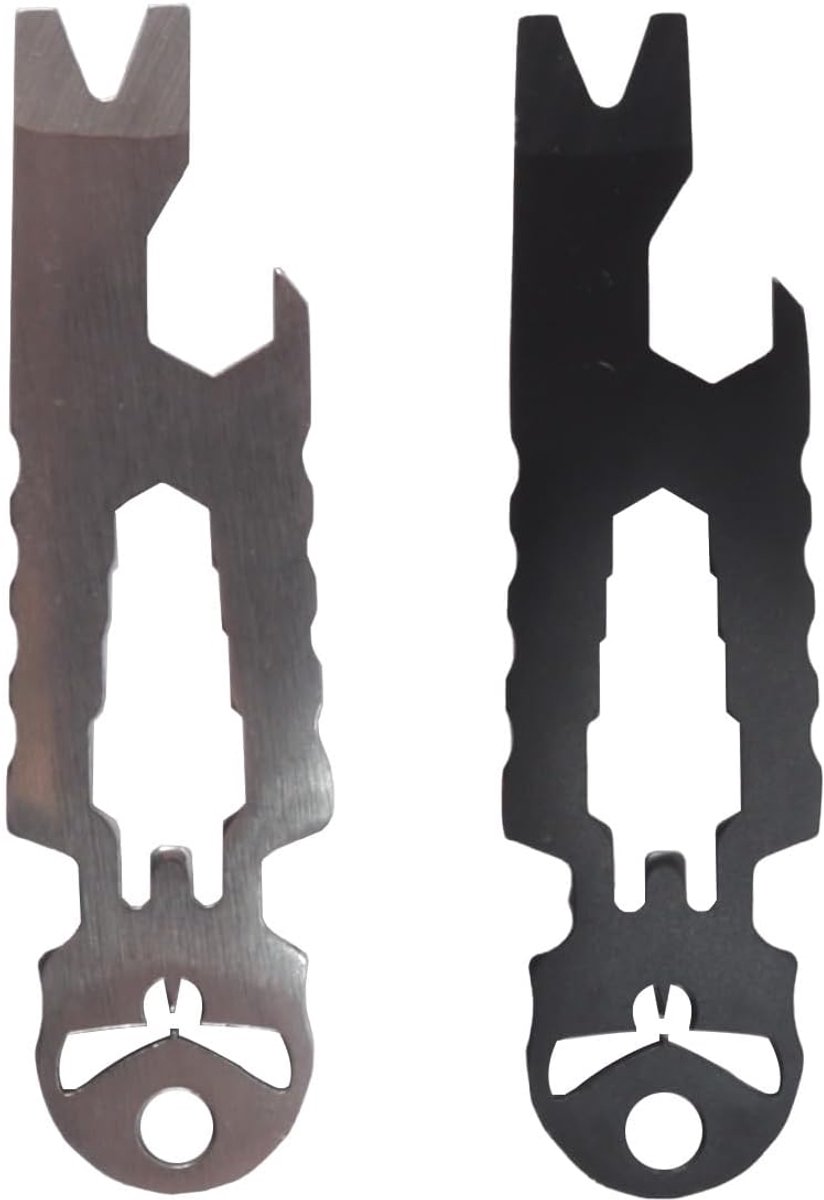 2 stuks 3-in-1 roestvrijstalen multitool sleutelhanger - flesopener, sleutel en koevoet voor buiten/EDC