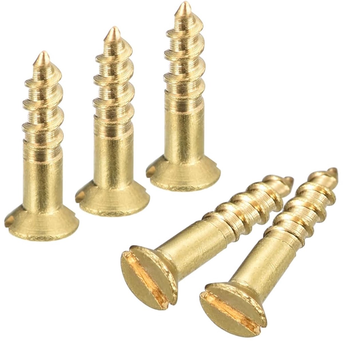 Houtschroeven, 45 stuks M2 x 8 mm sleufaandrijving, verzonken kop, zelftappende schroef, verzonken kop voor houtbewerking en meubels