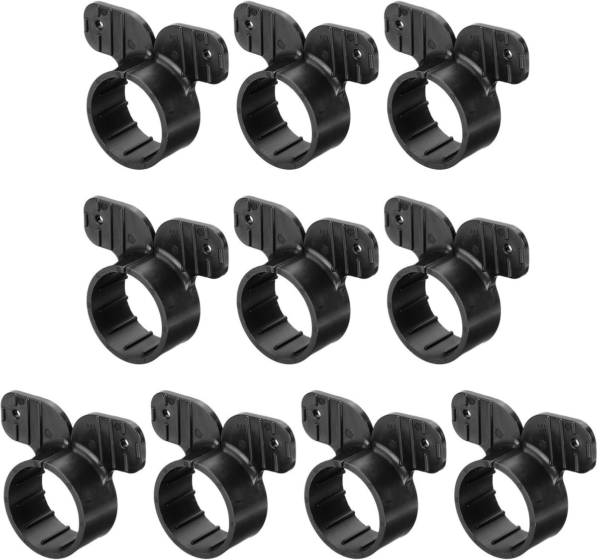 Hangbuisklemmen 3,5 cm (1-1/4 inch), set van 10 vlindervormige buissteunen voor Pex koperen CPVC-buis, zwart