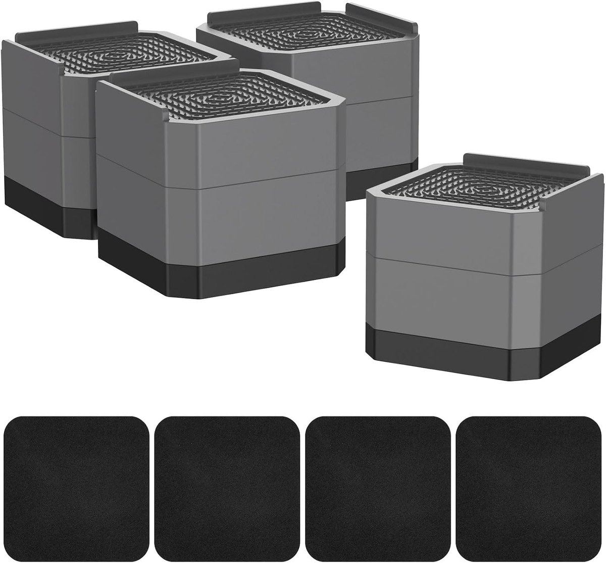 4 stuks verstelbare meubelverhoger 7,3 cm tafelpootverlenging hoekige meubelpoot verhoger beter verhoging tafel verhogingsblokken vierkante meubelverhogers voor bank bureau sofa tafel boekenplank