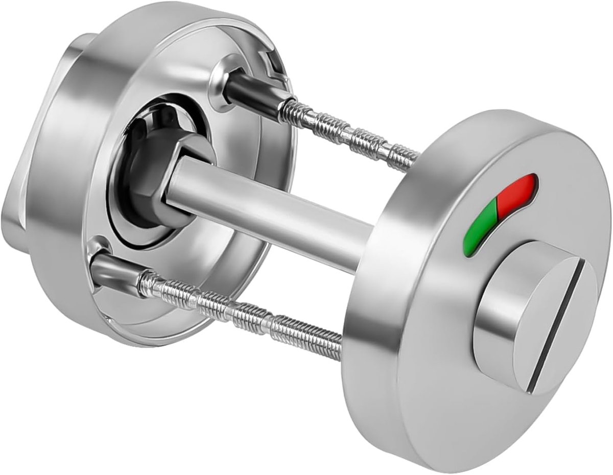 Deur Draai en Release Indicator Lock, Roestvrij Staal Privacy Indicator Deurslot voor Badkamer Zilver