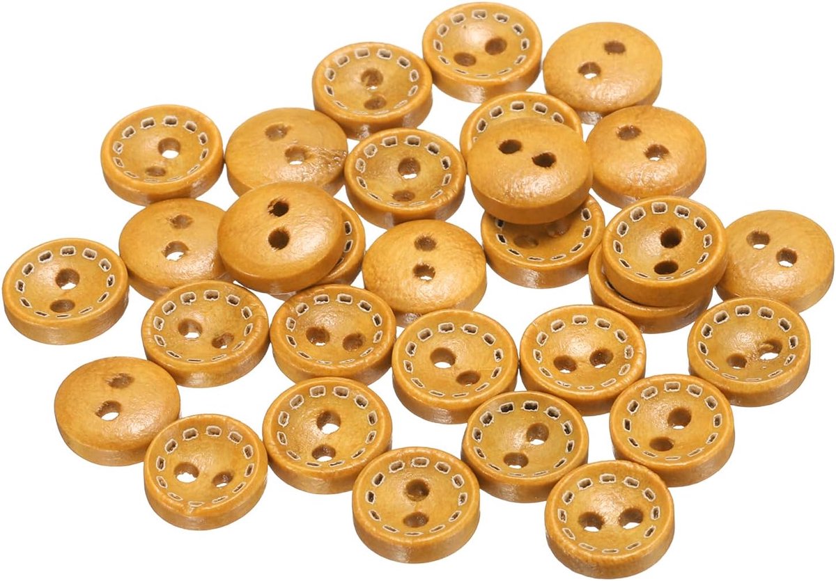 Knopen 3/8 inch (10 mm) 2 ronde gaten houten knopen voor het naaien van decoratief handwerk voor kleding doe-het-zelf handwerk decoratie, oranje