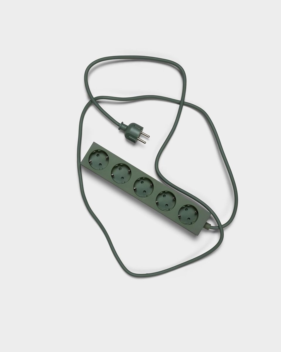 Power Bar 2 m stekkerdoos met magneetbodem, praktisch, stijlvol stopcontact met 5 magneetstopcontacten, 5-weg Power Strip 5-weg stopcontact