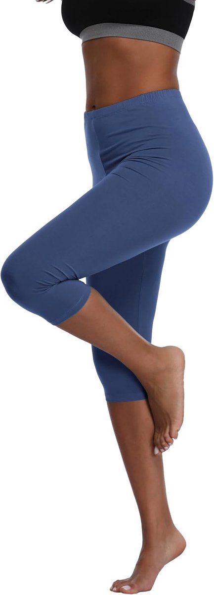 Leggings voor dames, 3/4 leggings, ondoorzichtig, elastische capribroek, sportbroek voor yoga, gym, outdoor, fitness, thuis