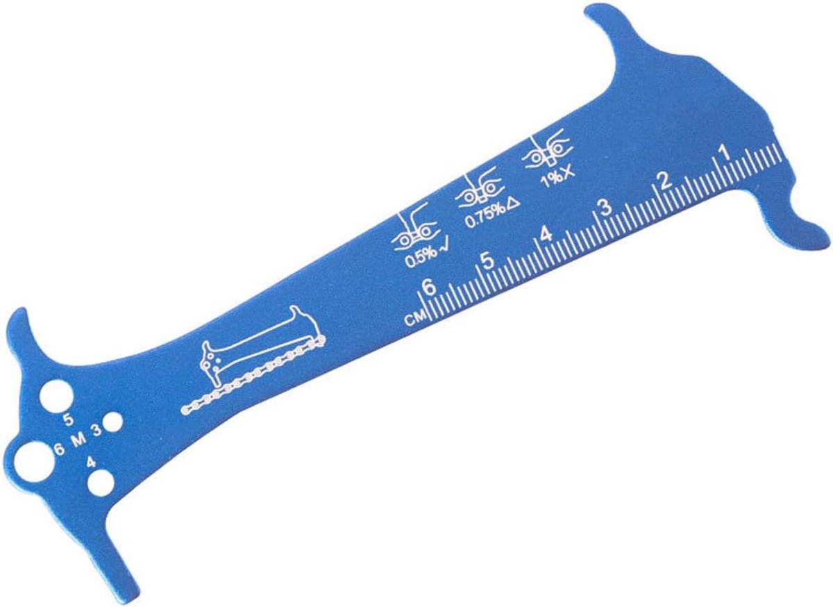 kettingslijtage-indicatortester, multitool-meetinstrument voor alle fietskettingen, blauw