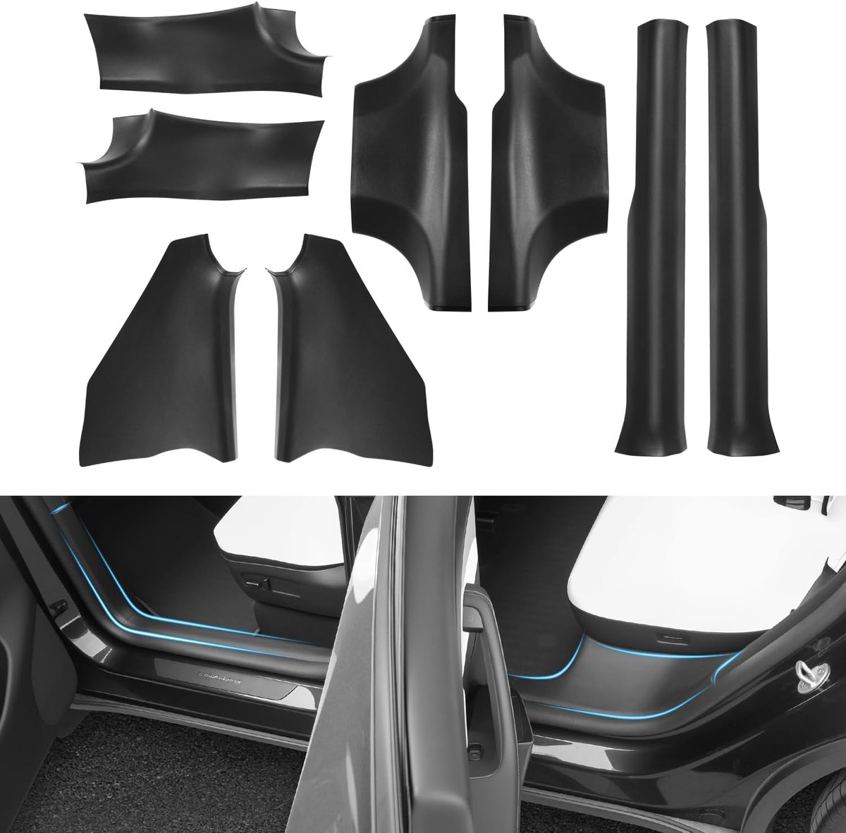 instapbeschermers voor Tesla Model Y Juniper 2025-2026, anti-kras deurdrempel beschermingsstrips, lakbescherming stootstrips, accessoires voor Model Y Juniper