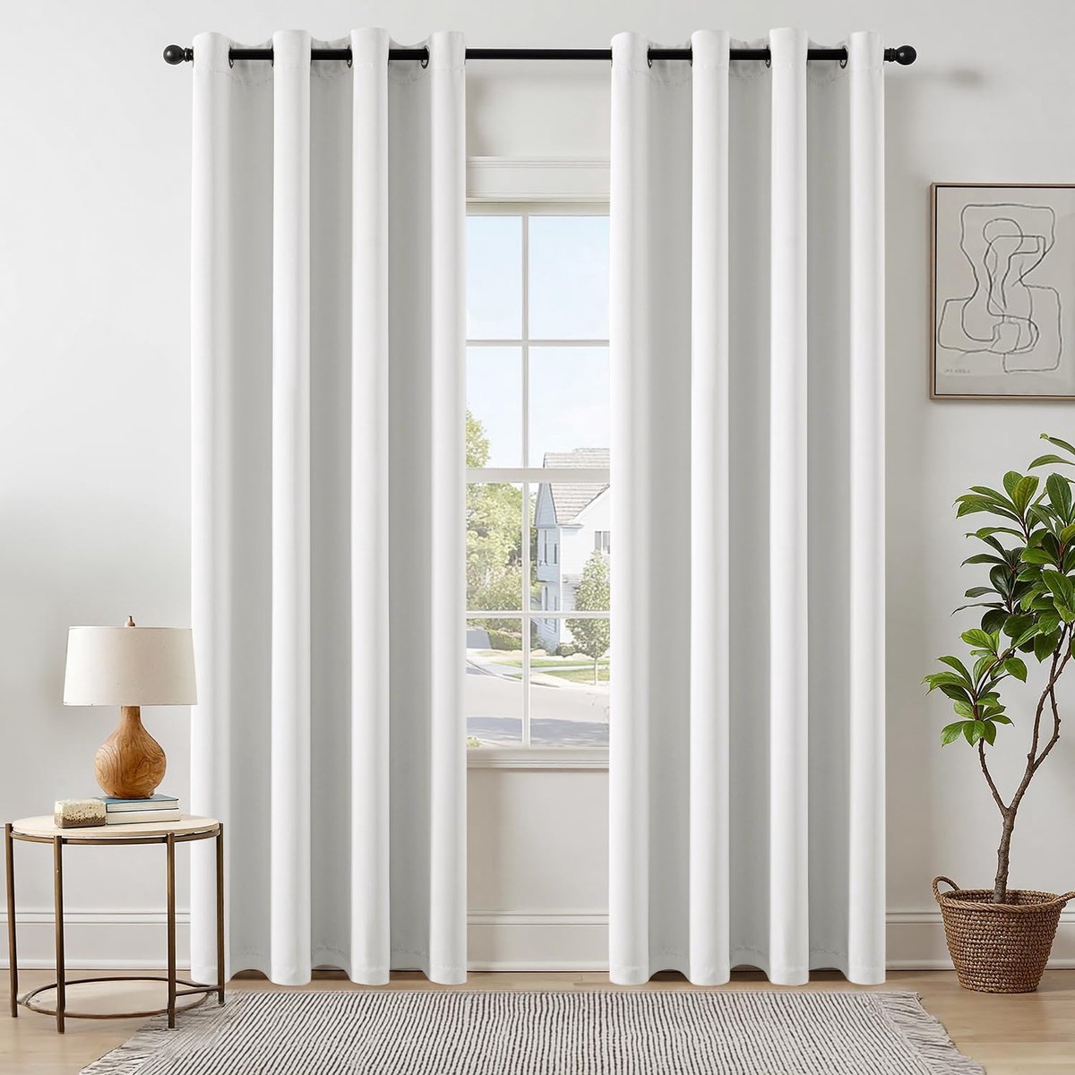 Verduisteringsgordijnen met oogjes Slaapkamer, keuken en woonkamer Verduisteringsgordijnen Decoratieve isolerende gordijnen Set van 2