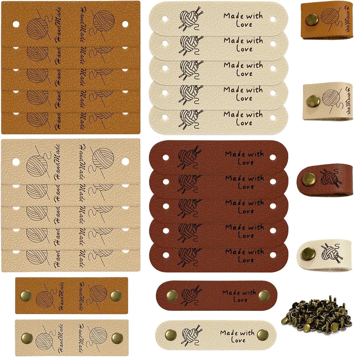 20 stuks handgemaakte lederen etiketten (stijl 1)
