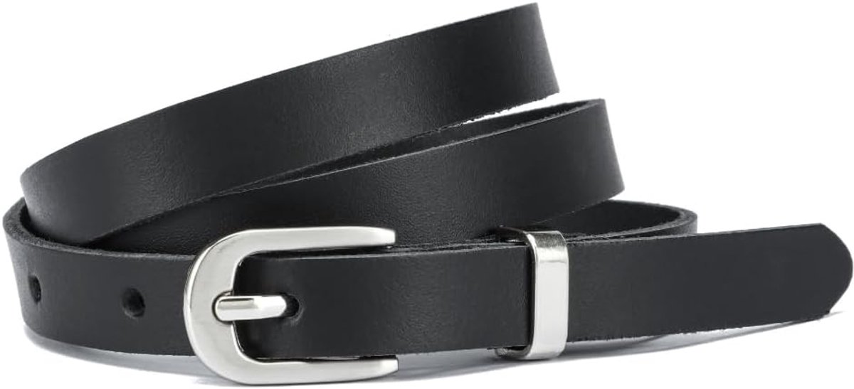 Leren riem voor dames, Made in Germany, 1,5 cm, smalle echt lederen riem, voor jurk en pantalon, 100% leer
