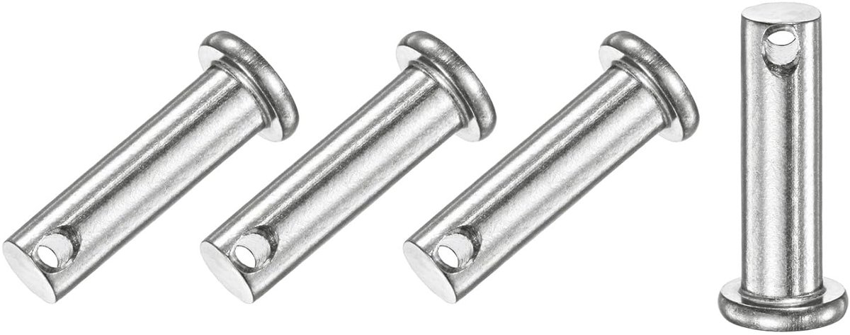 METERXITY Set van 4 vorkpennen met één gat, M8 x 30 mm, platte koppennen van roestvrij staal 304, herbruikbaar verbindingsscharnier