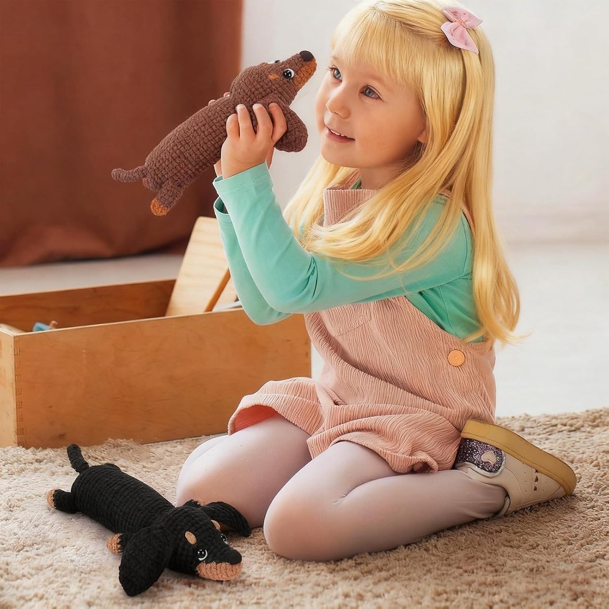 (hond) voor beginners, video-tutorials stap voor stap + complete accessoires, geschenkverpakking, 2 sets (bruin/zwart), voor het maken van huis/feestcadeau