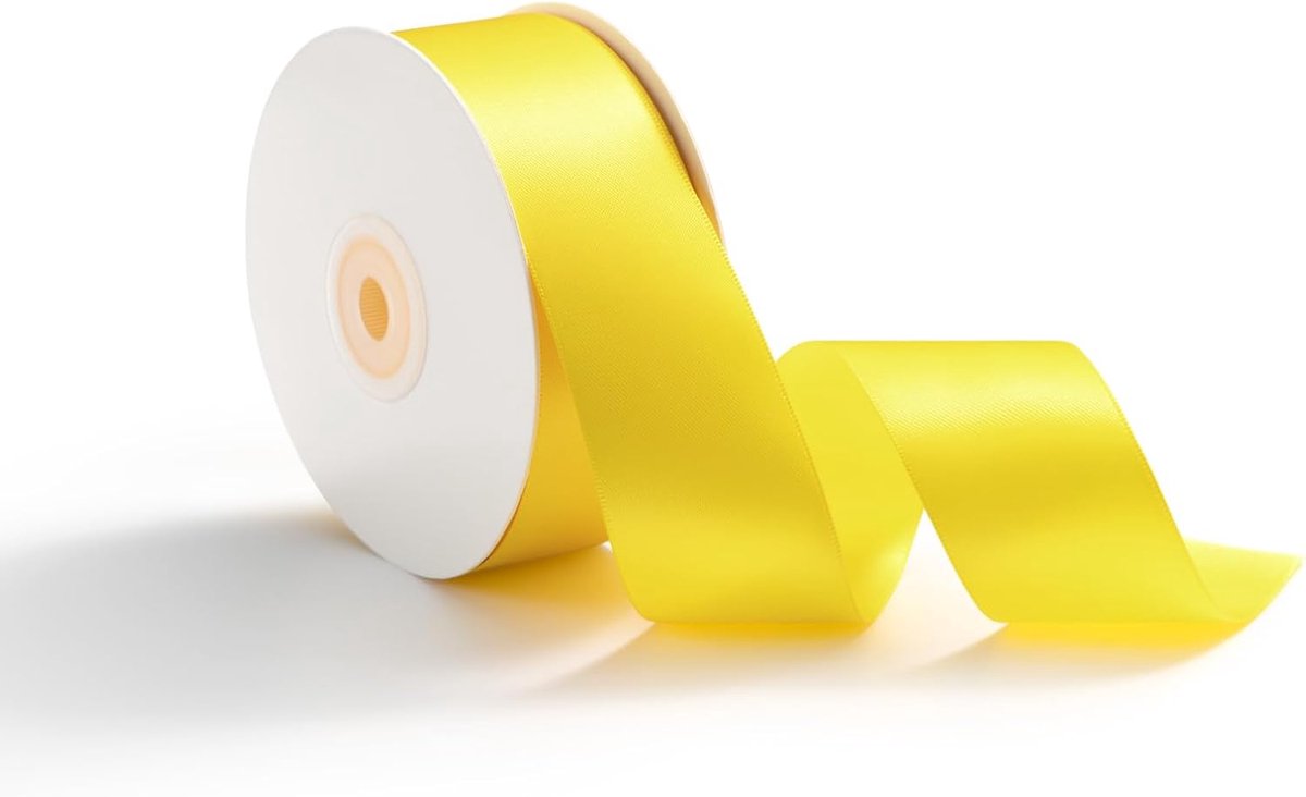 38 mm x 23 m Lint Cadeaulint Satijnen lint Decoratief lint voor bruiloften, Cadeauverpakking, Linten voor knutselen, Geel
