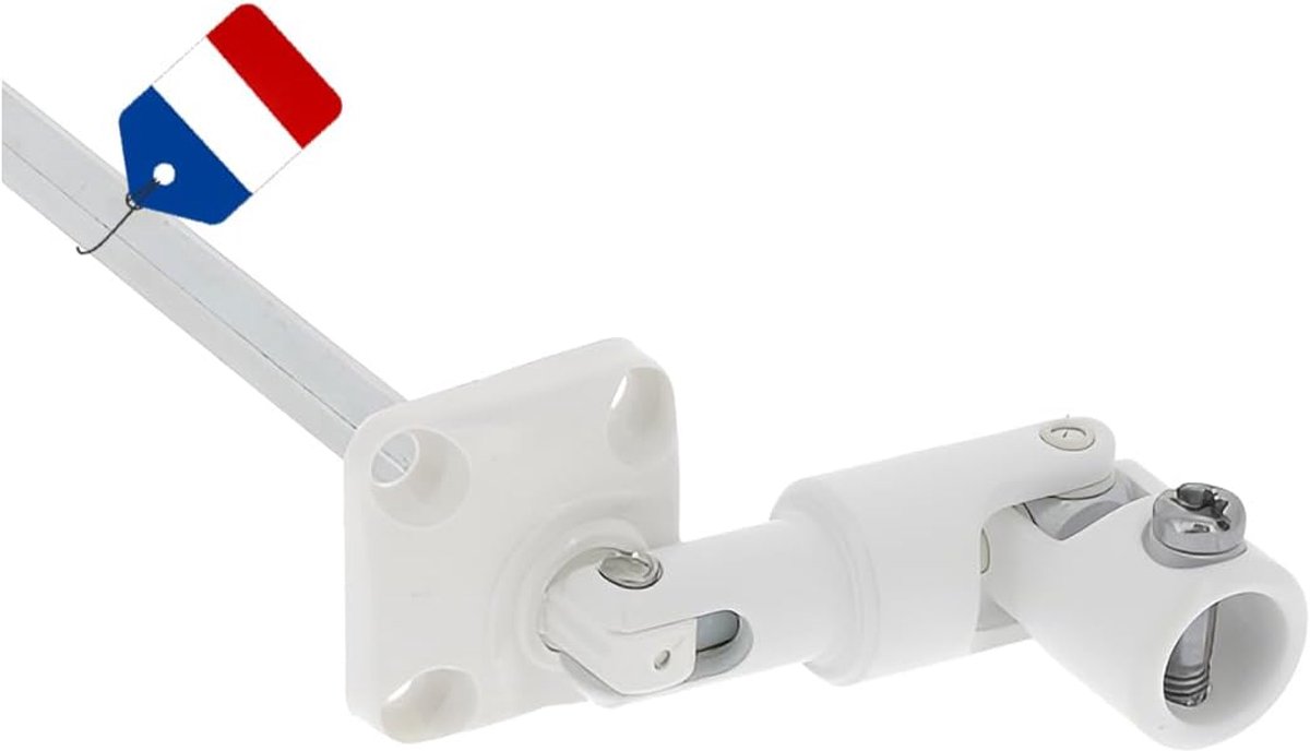 30° voor rolluiken – lengte 175 mm – 6-kant gewricht 7 mm – crankopening 43 mm – witte afwerking – D841NG – montage voor facade of kofferbak