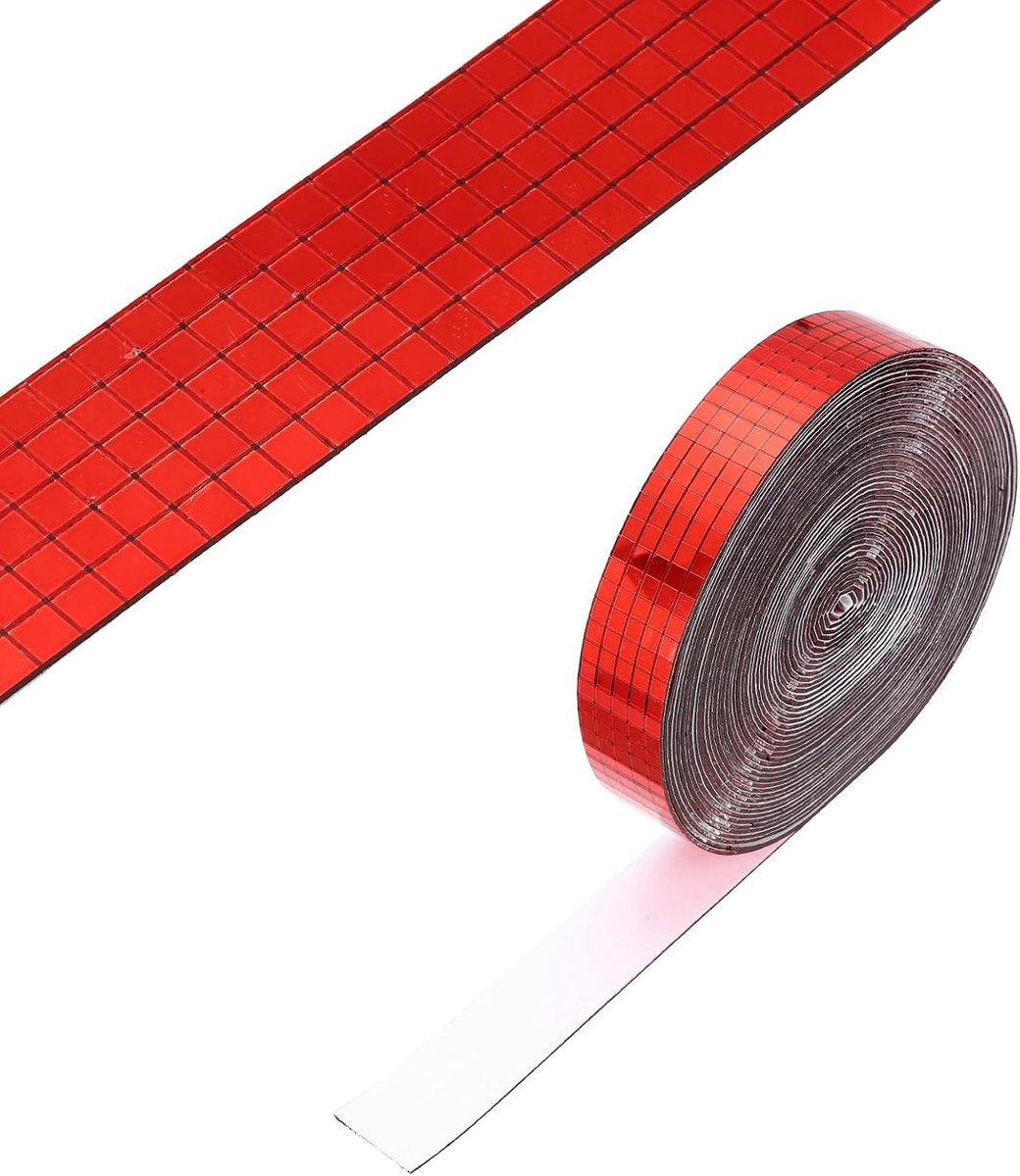 Mozaïektegels, 10000 stuks vierkante mini-glazen mozaïek disco tegelsticker voor doe-het-zelf ambachtelijke disco bal feestdecoratie, rood