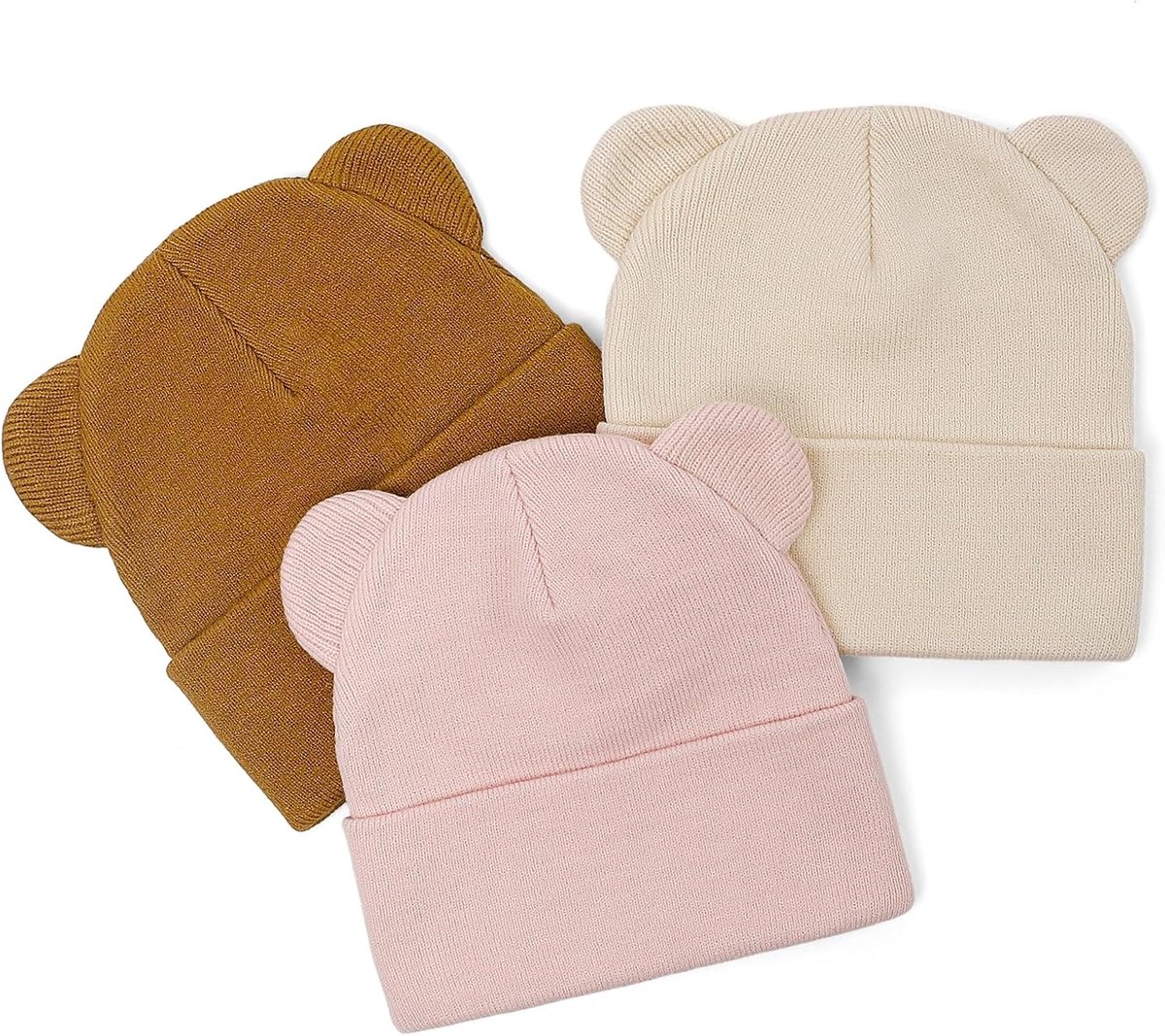 Baby jongens meisjes wintermuts met berenoren kleine kinderen warme gebreide muts zachte winter beanie hoed van 0 tot 36 maanden
