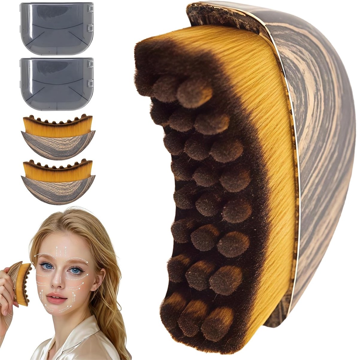 2 stuks zachte contour gezichtsborstel lymfedrainage massageapparaat, contour gezichtsborstel, dagelijkse gezichtsverzorging (met 2 opbergdozen)