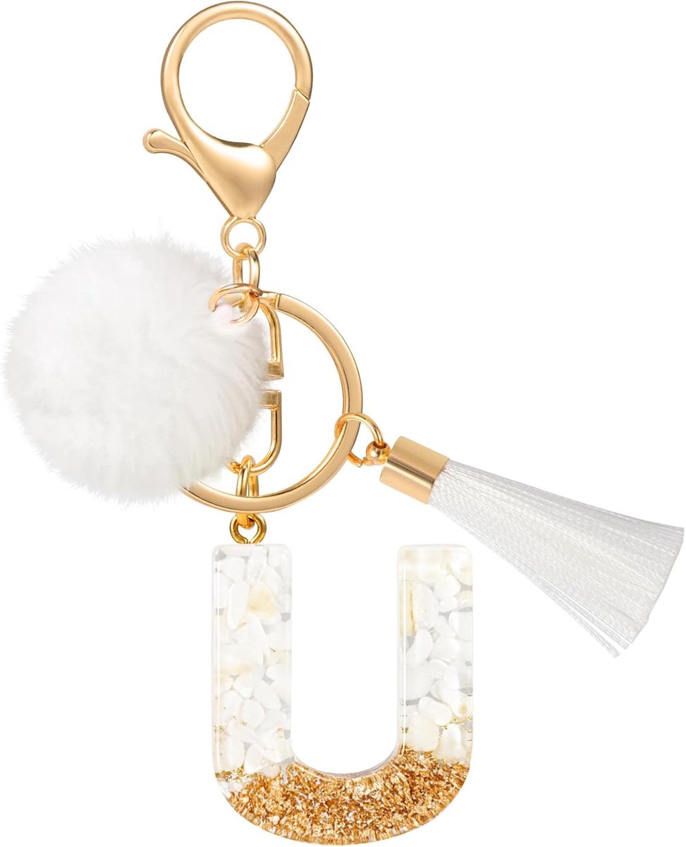 Letter Sleutelhanger Pluche Kwastje