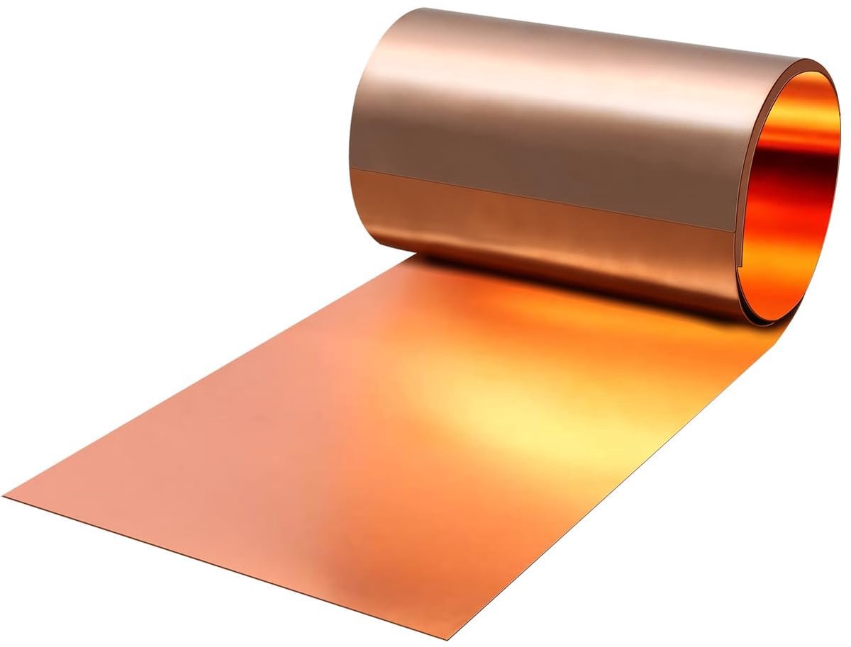 Koperplaat rol, 1000 x 150 x 0,1 mm, 99,9% zuiver koper, zacht en buigzaam, geleidend, koperen strips voor doe-het-zelf, elektronica, handwerk, modelbouw