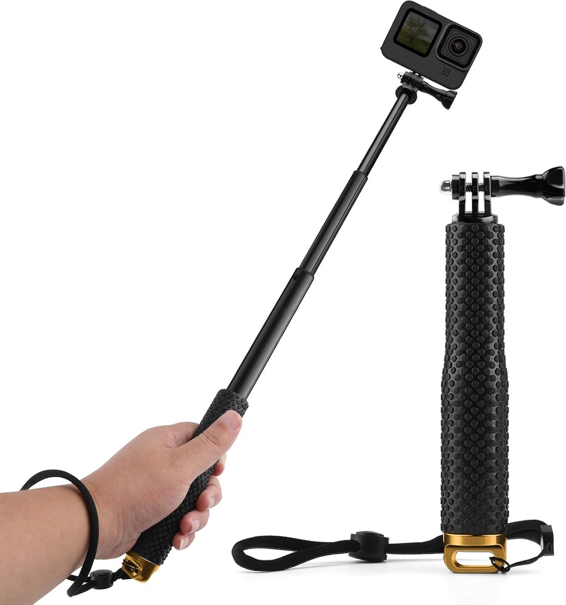 Selfiestick voor GoPro Hero 12 11 10 9 8, 300 stuks rubberen voetjes rubberen voetjes rubberen doppen