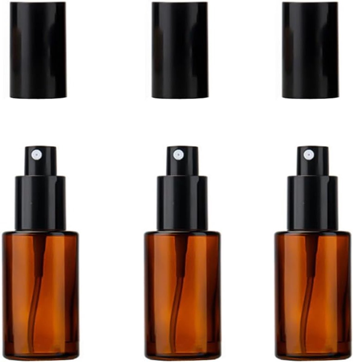 3Pcs 30ML/1oz Bruin Glas Spray Fles Lege Fijne Mist Fles Sproeier Hervulbare Lege Spray Flessen voor Reiniging Aromatherapie Cosmetische Sprays