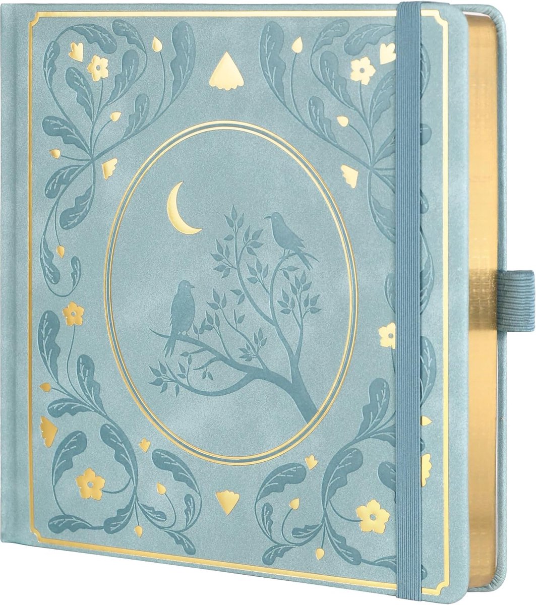 Bullet Dotted Dagboek Dot Grid Notitieboek voor Vrouwen en Mannen, Hardcover PU-Leren Dagboek, 160 GSM Dik Papier, 160 Genummerde Pagina's met Gouden Randen, 8 x 8 Vierkant Diary