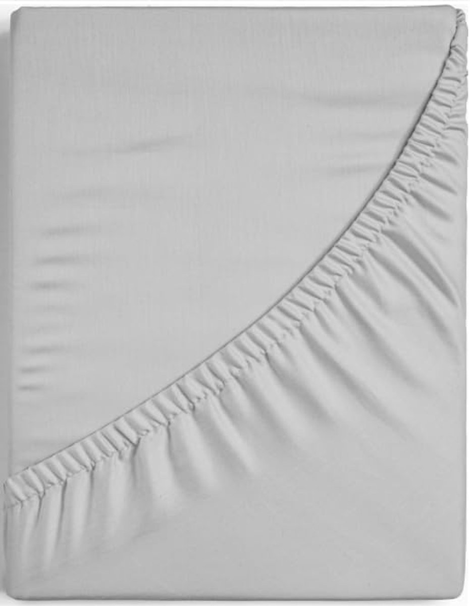 topper hoeslaken 80cm x 200cm x 15cm, 100% Egyptisch percale katoen, geschikt voor mensen met een allergie, krimp- en kleurvast, Warm Grijs