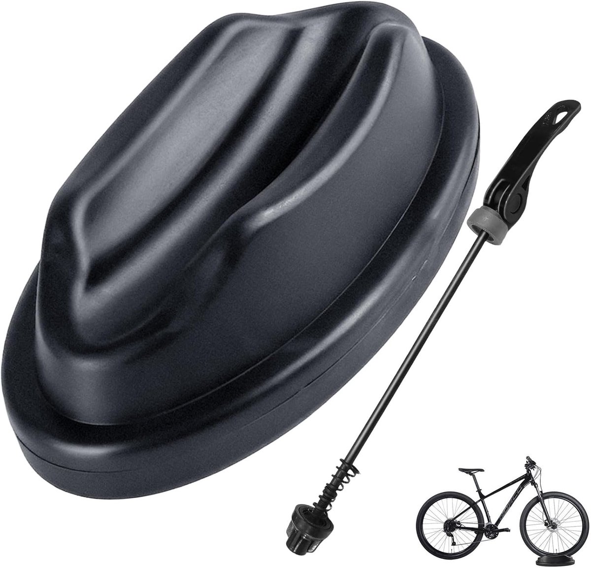Fietsvoorwielsteun, rollentrainer-accessoire met 1 voorwielsteun en een paar snelspanners voor voor- en achterwiel, voorwielsteun, rollentrainer voor mountainbike en racefiets