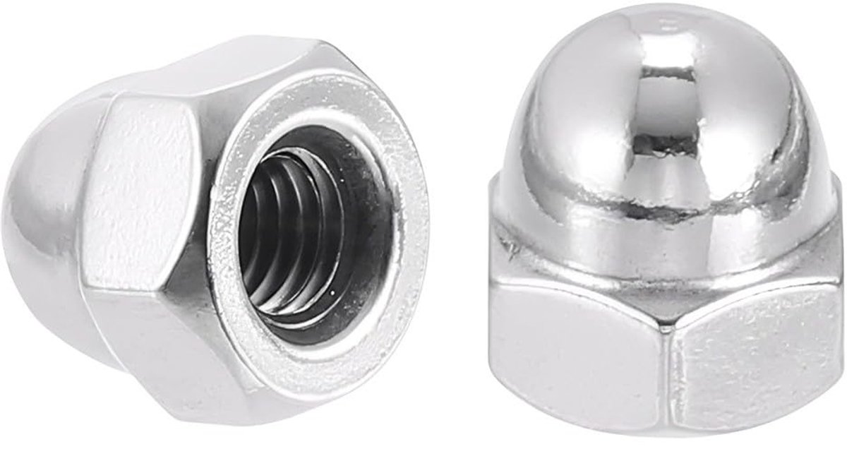10 Stuks Dopmoeren Zeskant Hoedmoeren - zeskant dopmoeren Hoedmoeren hoge koepelmoeren afdekkappen voor Schroeven Schroefdraadstang en Schroefdraadbouten M5 (5mm) 304 Roestvrij staal A2