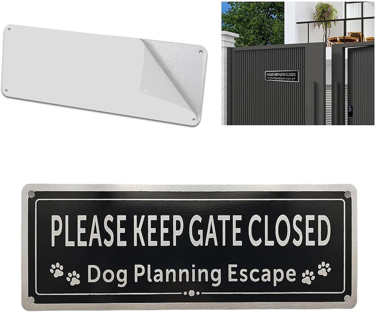 Houd het Hek Gesloten Hond Waarschuwingsbord, Waarschuwingsbord voor Wachthonden, Vervaagbestendig Houd het Hek Gesloten bord voor Honden, Houd het Hek Dicht Tekens, Gemakkelijk te