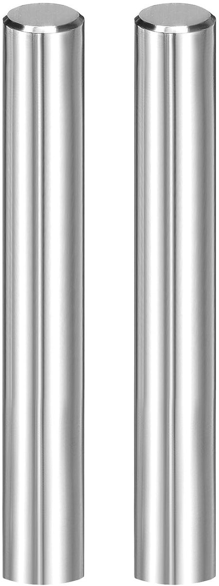 2 stuks 12 mm x 90 mm plugstiften, 316L roestvrij staal cilindrische plugpennen planksteunpen penstang bevestigingselementen metalen plankpennen zilverkleurig