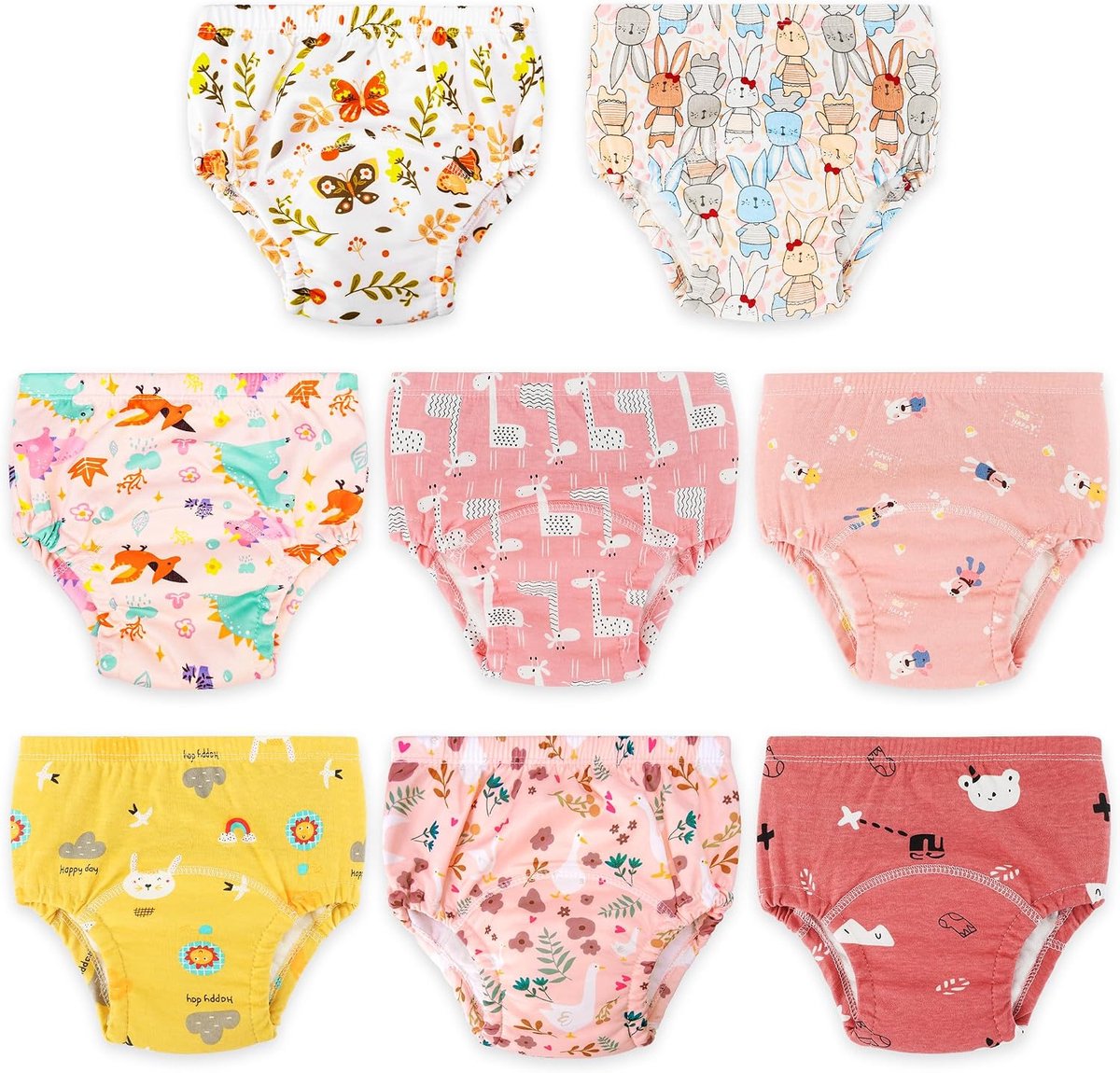 1 potje trainingsbroek voor baby's, katoenen trainingsbroek, potjestraining, ondergoed voor jongens en meisjes, verpakking van 8 stuks