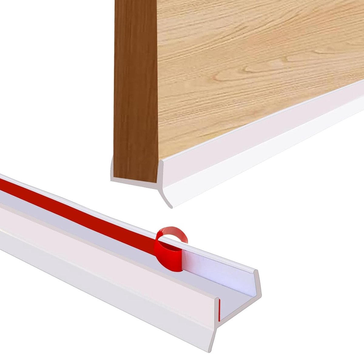 keukenplint, profielafdichting, hoge elasticiteit siliconenrubber voor 15 mm, 16 mm, 17 mm, houtdikte, afdichtingsprofiel voor keukenplint, is sterk waterdicht stofdicht (wit, 5 m)