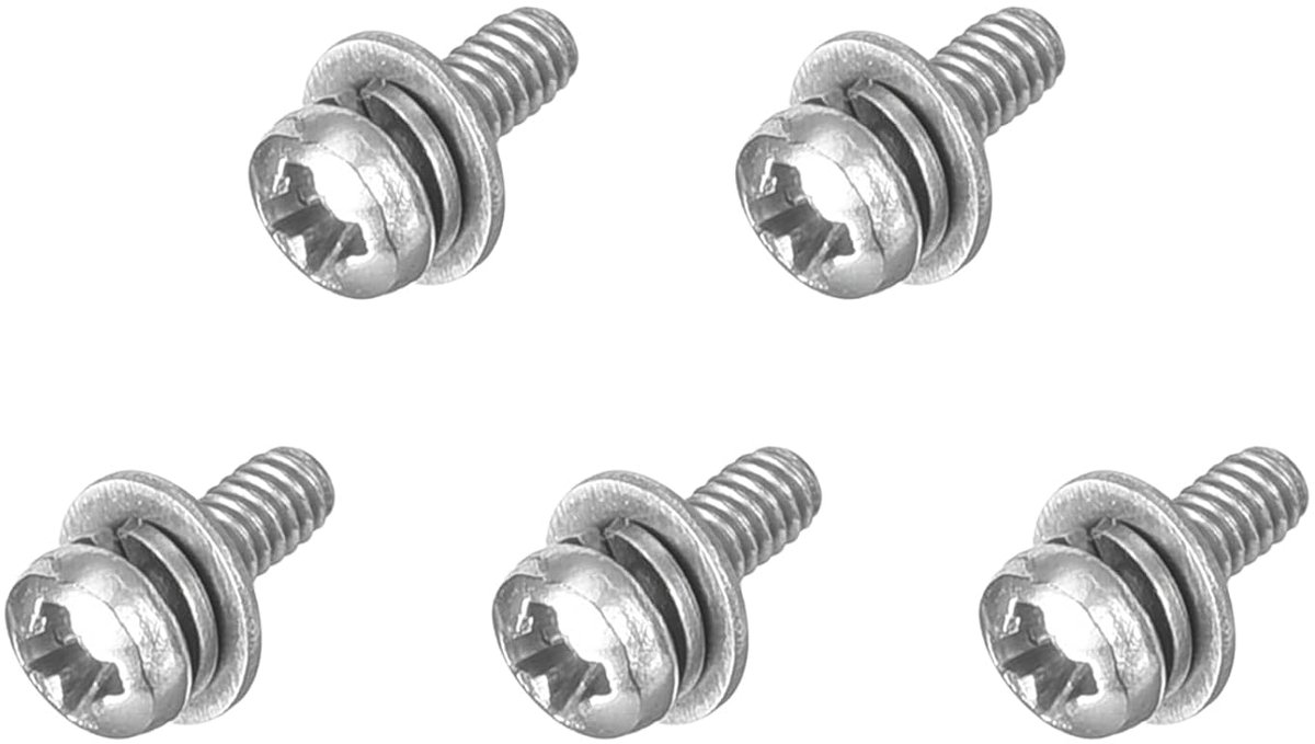 M2 x 5 mm 304 roestvrij staal Phillips Pan Head machineschroeven bouten gecombineerd met veerring en sluitringen 5 stuks