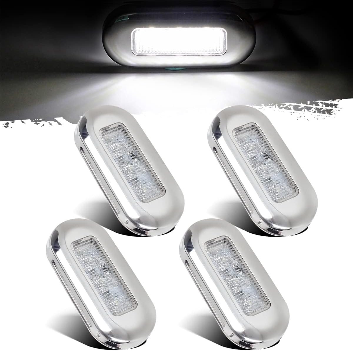 4 Stuks Waterdichte LED verlichting voor boten,binnenverlichting op het dek,3 LED navigatiespiegelverlichting voor de achtersteven van de kajuit voor pontonvissersboot,kajak,zeilboot (wit)