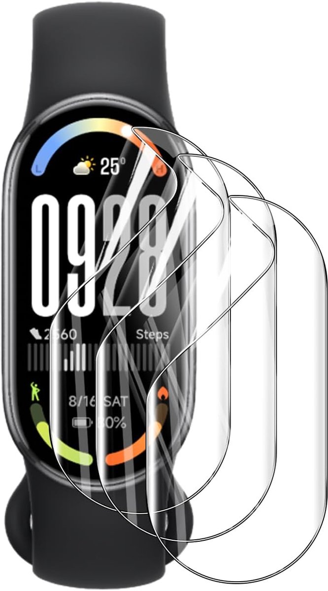 Displaybeschermfolie voor Xiaomi Smart Band 10, 3 stuks, flexibele TPU-beschermfolie, compatibel met Xiaomi Smart Band 10, HD, transparant, krasbestendig, eenvoudig te installeren