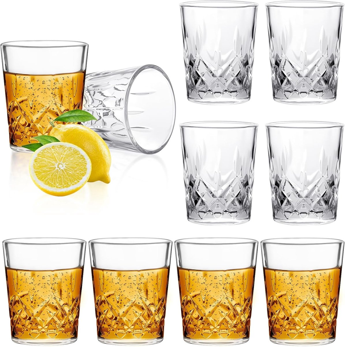 Shotglazen Set van 8, Cordialglazen, Tequilaglazen, Shotglas met zware voet, Helder zwaarbodem shotglas, Heldere shotglazen set voor whisky, Tequila, Wodka, Sterke drank, Likeur