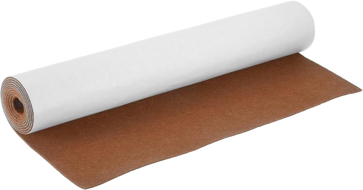 zelfklevend, viltmat, viltstof, lichtgrijs, 40 x 220 cm, 2 mm dikke viltrol, doe-het-zelf, voor doosje, onderzetter, lademat, auto, vilt, fotolijst, stoelpoten, tafelpoten (lichtbruin, 2 mm dik)