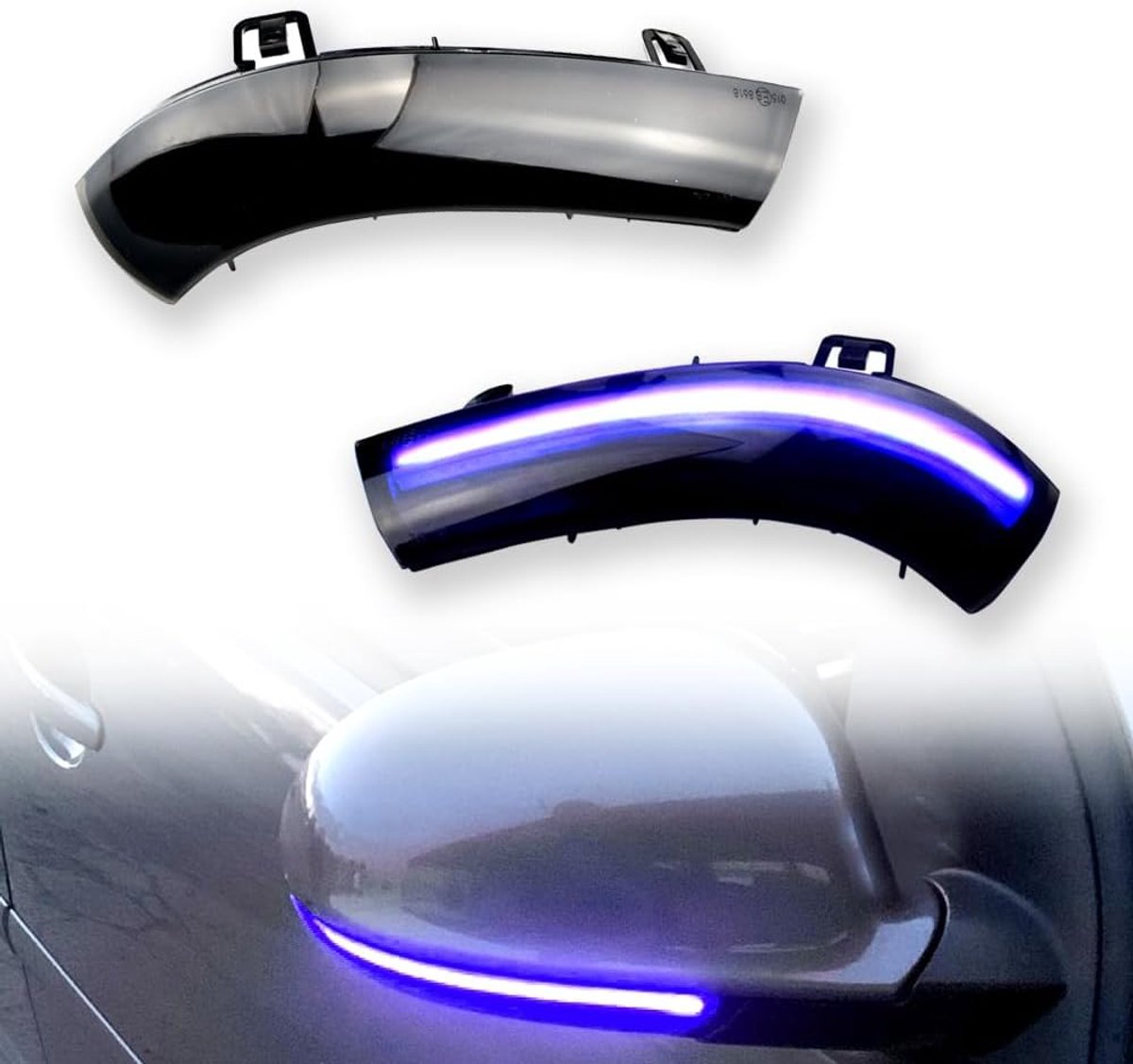 led-knipperlichten, knipperlichten, dynamisch licht, compatibel met VW Golf 5 GTI V MK5 Je-tta Pa-ssat B5.5 B6 R36 R32 Eos Sha-ran Su-perB-blauw + geel