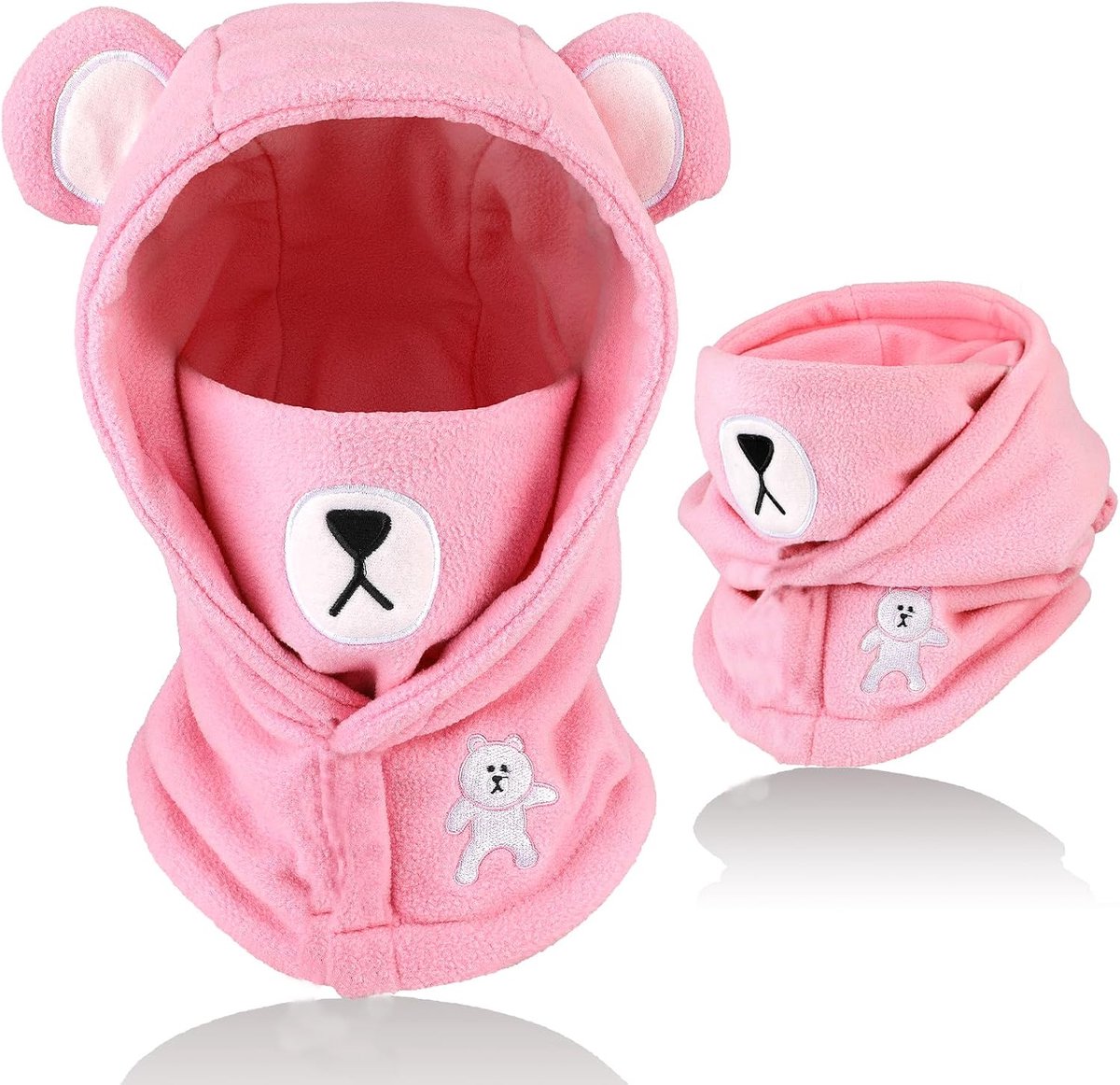 fleece bivakmuts voor kinderen, nieuwigheid, dierengezichtsbedekking, skimasker, multifunctioneel, winddicht, warm, fleece, muts, capuchon, nekwarmer, sjaal voor jongens en meisjes,